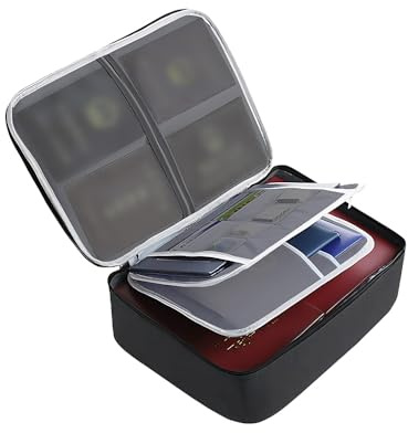 TONGIHS 1 Pièce Organiseur de Documents,boîte de Rangement Multicouche,Boîte légère et Portable,pour passeports, certificats, dossiers juridiques, Objets de Valeur, dossiers A4, Argent Liquide