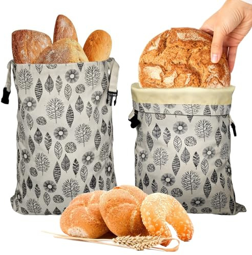 NINGYER 1 bolsa de pan reutilizable de cera de abeja, 43 × 33 cm, bolsa de pan de cera de abejas, para mantener frescos el pan y productos horneados