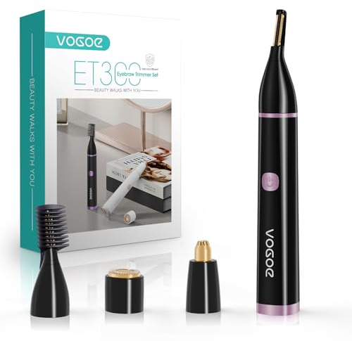 VOGOE Regolatore Sopracciglia Elettrico 3-in-1 per Donne, Epilatore Viso Donna Indolore, Ricaricabile e Portatile, per Labbra, Mento e Guance (Nero)
