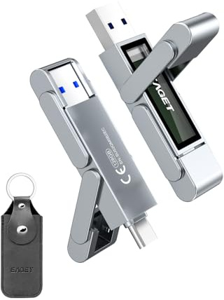 EAGET 128GB Flash Drive, Up to 560MB/s, Dual USB-C&A 3.2