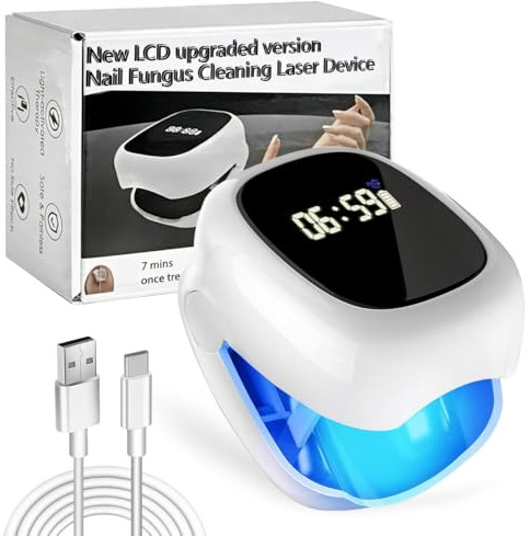 Dispositivo Trattamento Laser Micosi Unghie, Dispositivo Laser dei Funghi Unghie Indolore con Indicatore del Tempo, Unghie Terapia Lasers per Pulizia e Riparazione Unghie