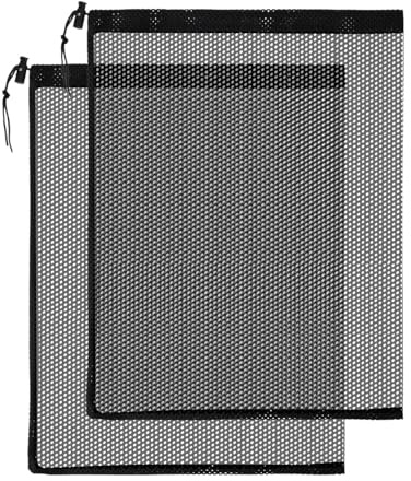 Sacchetti filtranti per pompa per laghetto, 2 pezzi, copertura a rete fine, 30,5 × 40 cm, con coulisse, stile portatile, per esterni, cortile, giardino, fontana, acquario