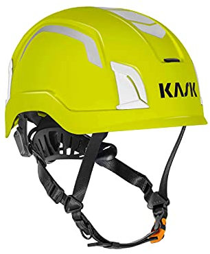 KASK Schutzhelm Zenith X Hi-Viz, fluoreszierender Bauhelm, Kletterhelm, Arbeitshelm, Drehrad, EN397, EN50365, EN12492, Farbe:gelb Fluo