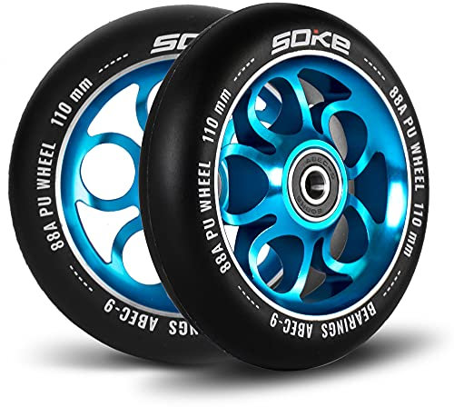 SOKE Scooter Räder 1679, 5x12x12cm, Zwei Stück, Gold, Langlebig, für Kinder, Jugendliche, Erwachsene, Profis | Kickscooter Scooter Wheels Suitable for Razor/Cox/Albott and most Freestyle Scooters
