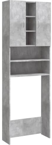 vidaXL Mobile per Lavatrice Grigio Cemento 64x25,5x190 cm