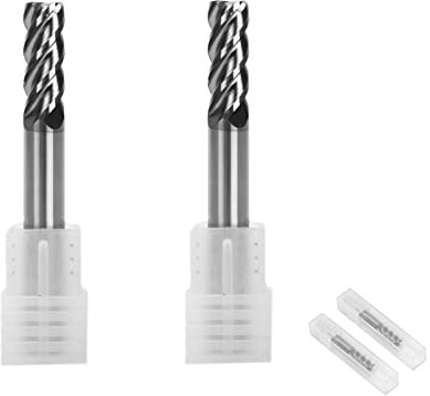 Ruimou 2Pcs Carbide End Mills High Speed Cutter 4 Flute (D 6mm x L 50mm) for Cutting High Hardness 58HRC, CNC Milling Hardened Metals