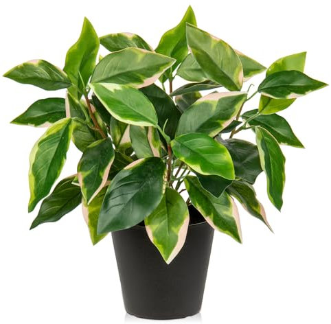 Oairse 30cm Kunstpflanzen im Topf für Heimdekoration Künstliche Zimmerpflanze, Kleine Kunstpflanzen in Töpfen Dekoration Desktop Bonsai, Kunstpflanzen mit Töpfen Tischdeko Haus Balkon Büro Deko