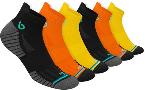BAMBOS Bamboo Running Trainer Ankle Socks for Men & Women | Made from Ultra-Soft Natural Bamboo Fibres, Softer Than Cotton | Natural Odour Control | Moisture Wicking Footbed | Pack of 6 Pairs