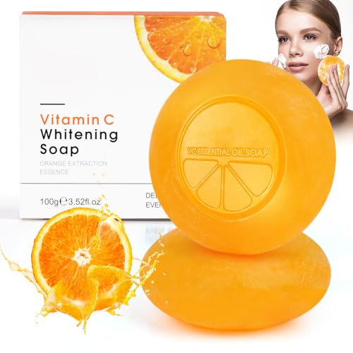 Vitamin C Serum for face Vitamin C Kojic Acid Soap Turmeric Soap Bar Remove Acne Blackheads Dark Spot, Collagen, Natural Soap Bar Softening Skin, Nourishing and Refreshing Bathing Cleanser