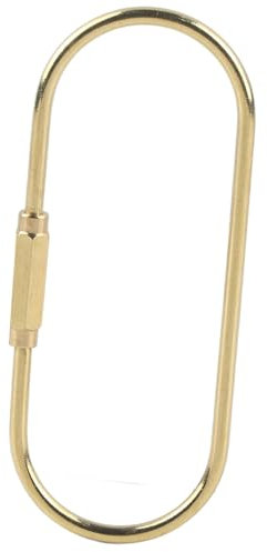 Bloqueo DE Tornillo DE LATÓN MOSQUETON Clip Gancho Llavero Llavero DIY Semicírculo Forma DE Gota Anular para Colgar Llaves Botella Tienda Cuerdas Oro 1 Pieza 16-21 G (Forma de