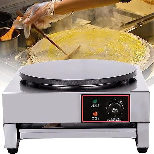 Crepiera elettrica Commerciale da 16, Potenza Elevata da 3000 W, Disco Spesso 20 mm, Rivestimento Antiaderente Superficiale, Temperatura Regolabile, per chapati, tortill