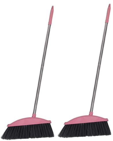 DECHOUS 2pezzi Scopa Per Pavimenti Con Manico Lungo Scopa in Acciaio Inossidabile Portatile Per Pulizia Della Casa Per Terrazzi Larga Per Patio Dura Con Setole Rigide Per Pulizia Esterna