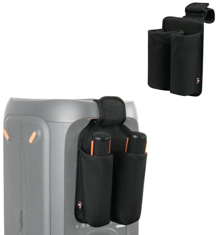 XBERSTAR Borsa per microfono per JBL Partybox, custodia per microfono, altoparlante e microfono, borsa da appendere (nero)