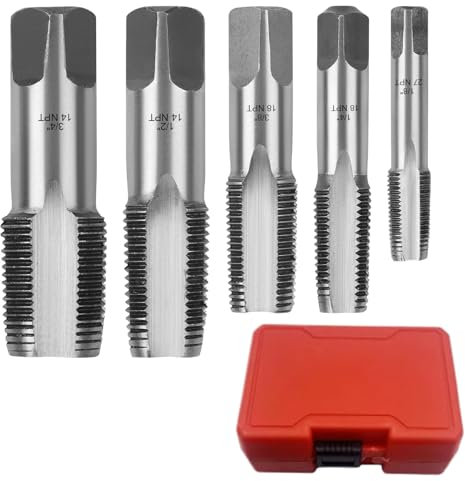 Set di maschi per tubi, in acciaio al carbonio, per installazione sanitaria, robusto utensile da taglio per la lavorazione dei metalli, per adulti e principianti