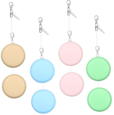 Vaguelly 8pcs Screen Cleaning Wipe for Glasses Phone and Computer Screen Portable Lens Cleaner Wipes Keychain Attachment Macaron Design Cleaning Cloths