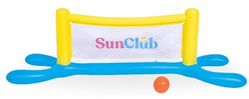 Amatoys - Juego Flotador de Voleibol para Piscina – Red Inflable Naranja con Pelotas Incluidas – Juguete Acuatico de Verano para Ninos y Adultos – Diversion al Aire Libre y en el Agua