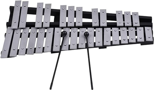 Glockenspiel, Xylofon vikbar 25/30 noter Glockenspiel Xylofon träram aluminiumstänger slaginstrument