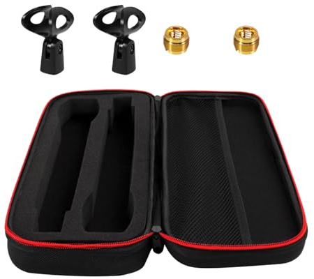 BUBEFSKD Boîtier de microphone d'amortisseur avec support réglable Sac à main adaptateur en métal pour musiciens et haut-parleurs Étui de microphone