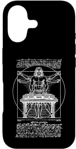 Tourne-Disque DJ Vitruvian Man Leonardo Da Vinci Club Music Coque pour iPhone 17