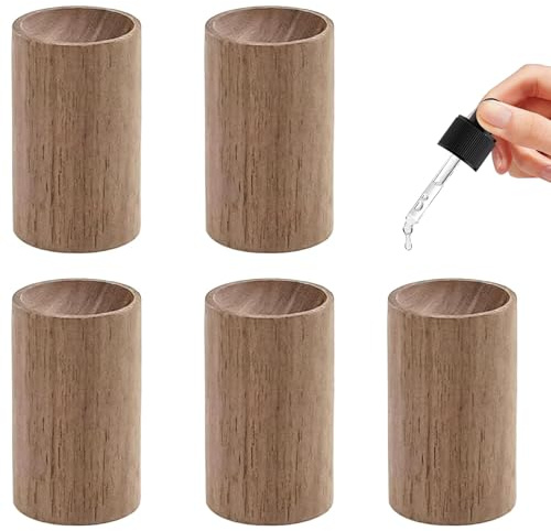 5 varillas aromáticas de madera de nogal negro, difusor delgado para coche y habitación para aceites esenciales, difusor cilíndrico de madera (aprox. 1,5 x 6 cm), set de regalo en caja de madera, sin