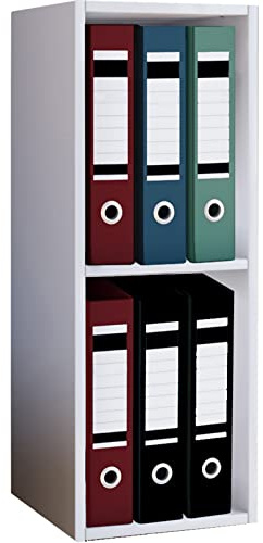 VCM Bois Bureau Stand Étagère Livres Classeurs Étagère à dossiers Étagère à Livres Offas 2f Bois Bureau Stand Étagère Livres Classeurs Étagère à dossiers Étagère à Livres Offas 2f Blanc