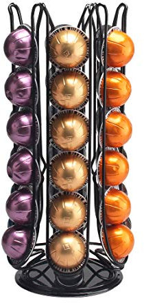 Ever Rich ® 24/36 Pcs Coffee Capsule Holder Compatible With Nespresso VertuoLine Coffee Capsules (36 Black)