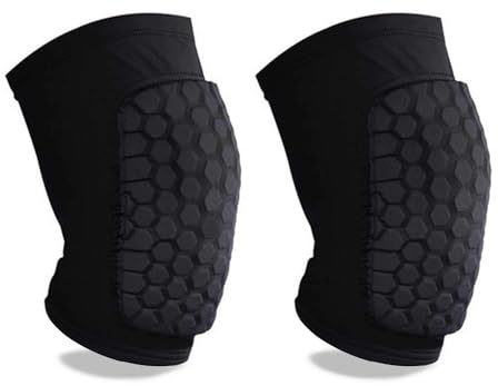 Knee Compression Pads,Basketball Knee Pads with Honeycomb Padding, Breathable and Non-Slip Knee Pads for Volleyball Gym Running Workout Sports, Hex Knee Pads Sleeves for Men and Women M (A Pair)