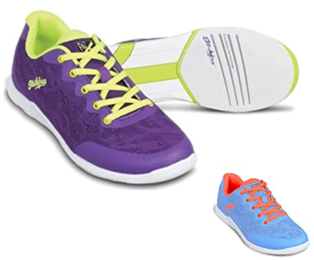 Scarpe da bowling – [LACE] – KR Strikeforce Bowling – Suola scorrevole su entrambi i lati – Sportiva – Colorata, Lilla/Giallo, 36 EU