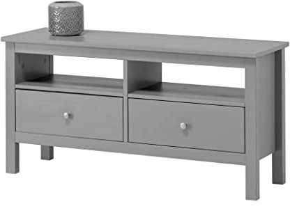 hagge home Skandinaviskt TV-skåp i trä, TV-bord, TV-bräda, Möbler Hörnskåp, 110 x 37, H 45 cm, grå