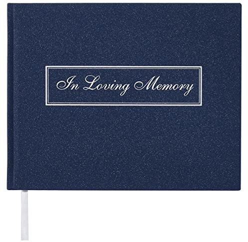 Spacobo Funeral Guest Book for Memorial Service in Loving Memory Guest Book for Funeral Guest Sign in Book (Book, Navy)