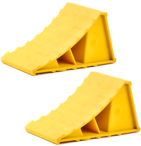 HUMOKI Unterlegkeile, 2 Stück Unterlegkeile Auto, Car-Stop Unterlegkeil, Rutschfeste Unterseite, Anti-Rutsch-Block, Unterlegkeile Rutschfeste Basis, für Wohnwagen, Wohnmobil, Auto, Motorrad, Pferdebox