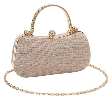 RPAEOY Clutch Damen Abendtasche Klein Elegant Handtasche Glitzer Hochzeit Braut Clutches Goldene Kette Abendhandtasche Party Tasche Klein Hochzeitsgast