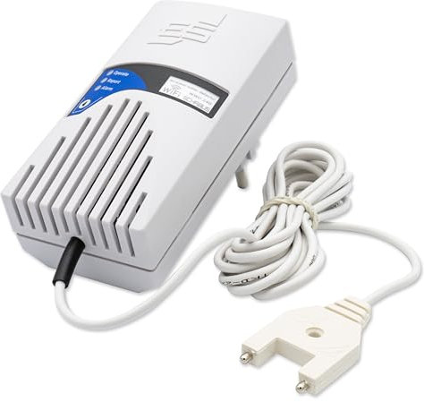 Schabus WWD 240 Smart-Wassermelder 230 V (Schuko) – WLAN-Wasseralarm mit Push-Benachrichtigung, 85 dB akustischer Alarm, LED-Anzeige + 2,8 m Sensorleitung