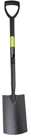 KKTECH Digging Spade - Heavy-Duty, Rust-Resistant, One-Piece Carbon-Fibre Garden Spade with Durable Plastic Handle, Lightweight Spades for Gardening - Ideal Garden Spades for Gardening Tasks - Black
