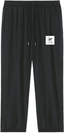 Surf Monkey Pantalón Hombre/Mujer Cintura y Tobillos Elásticos - Poliester Reciclado - Waterproof - Fluorine-Free DWR (FR/ES, Letras, M, Regular, Regular, Negro)