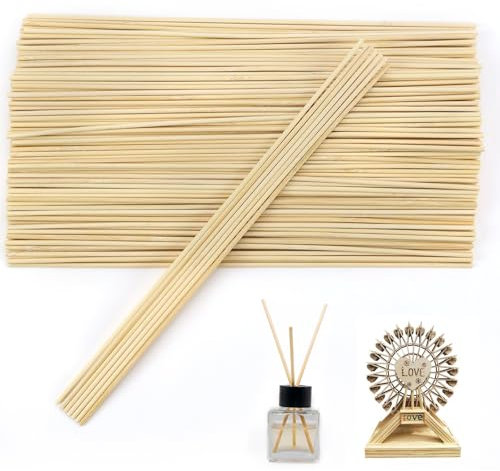 VZXZXE 250 varillas de bambú y madera para manualidades - madera redonda de bambú natural y barra redonda