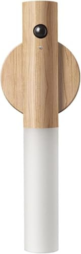 SYYHSYAL Wooden Motion Sensor Night Lights, Magnet Body Hallway Rechargeable LED Wireless Wall Sconces, Portable Decor Battery Powered Indoor Torch Lighting for Bedroom