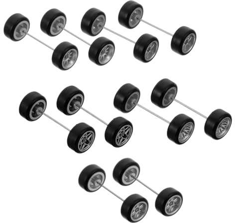 SUPVOX Alloy Model Car Wheels and Rubber Tires 1/64 Scale Silver 5-star Tree Fork B 10-claw 7-claw 6-claw Toy Car Tires Replacement Set and DIY Model Vehicles
