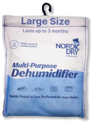 NORDIC DRY Dehumidifier Bag, High-Capacity Moisture Absorber for Condensation — Leakproof Dehumidifier Bags for Home, Car, Caravan, Bedroom, Basement, Wardrobe. Multipurpose Dehumidification Bag 1KG