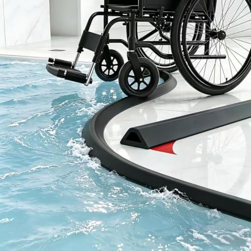 Wet Room Floor Barrier, Shower Tray Sealing Strip, Self-Adhesive Silicone Waterproof Shower Water Barrier for Bathroom Floor, Kitchen Sink,Shower Tray, Wet and Dry Separation(Black, 1.05m)