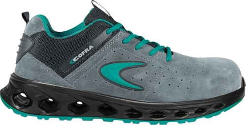 COFRA Kung Fu ESD Chaussures de sécurité au travail, métal libre, cuir croûte perforée, semelle polyuréthane, bout en fibre de verre, antistatique
