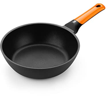 BRA Efficient Orange Padella con Antiaderente Platinum Plus, Adatta a Tutti i Piani Cottura Compresa l'induzione, Senza PFOA, Alluminio pressofuso