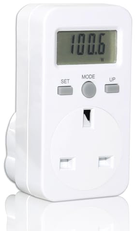 LOWENERGIE Plug-in Energy Monitor Power Meter Electricity Electric Usage Monitoring Socket UK (2 PACK)