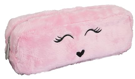 Exacompta - Réf. 52840E - 1 Trousse rectangulaire Fourrure - en fourrure synthétique - doublée de polyester - forme XL rectangle - dim 22,5x7,5cm - couleurs aléatoires, bleu, ivoire, mauve ou rose