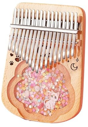 Anfänger Kalimba Daumenklavier Harz Kirschblüten-Kalimba 17-Ton-Kalimba-Fingerklavierinstrument (Color : 3/4)