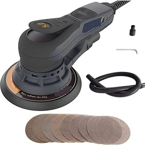 pulidora de Autos Lijadora orbital aleatoria Sin escobillas 350W 3A Máquina de lijadoras orbitales con cable eléctrico de velocidad variable multifunción Pulido for molienda de metales/automóviles.