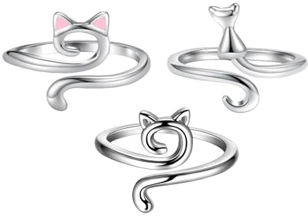 Spänningsring för stickgarn – 3-pack stickringar, stickad slinga | hållbar och flexibel, förtrollande trådhållare, justerbar passform, kattöron stickad ring för Thanksgiving