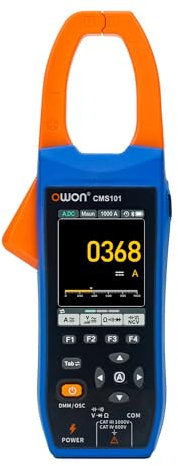 CMS101 OWON Zangenmessgerät Stromzange, 1000A AC/DC Zangenstrommesser 3 IN 1 Funktion Oszilloskop Stromzange mit Buletooth-Aufnahmefunktion