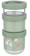 Mepal Snackbox Stack 3 pieces Mio Little Dutch, Stack as many as you need, Microwave and Freezer Safe, Leakproof, 100 and 175 and 275 ml, Little Farm