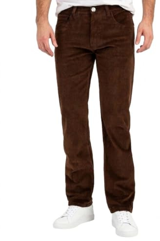 Rock Creek herr manchesterbyxor regular fit H-399, BRUN, 31W / 32L